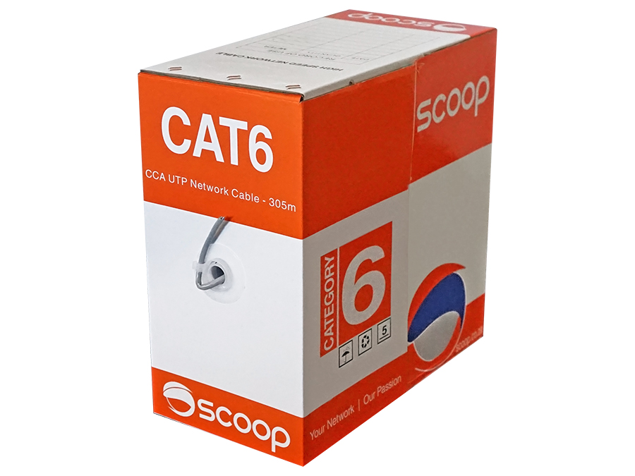 UTP-6305C Scoop 305m Box Cat6 CCA Grey UTP Cable