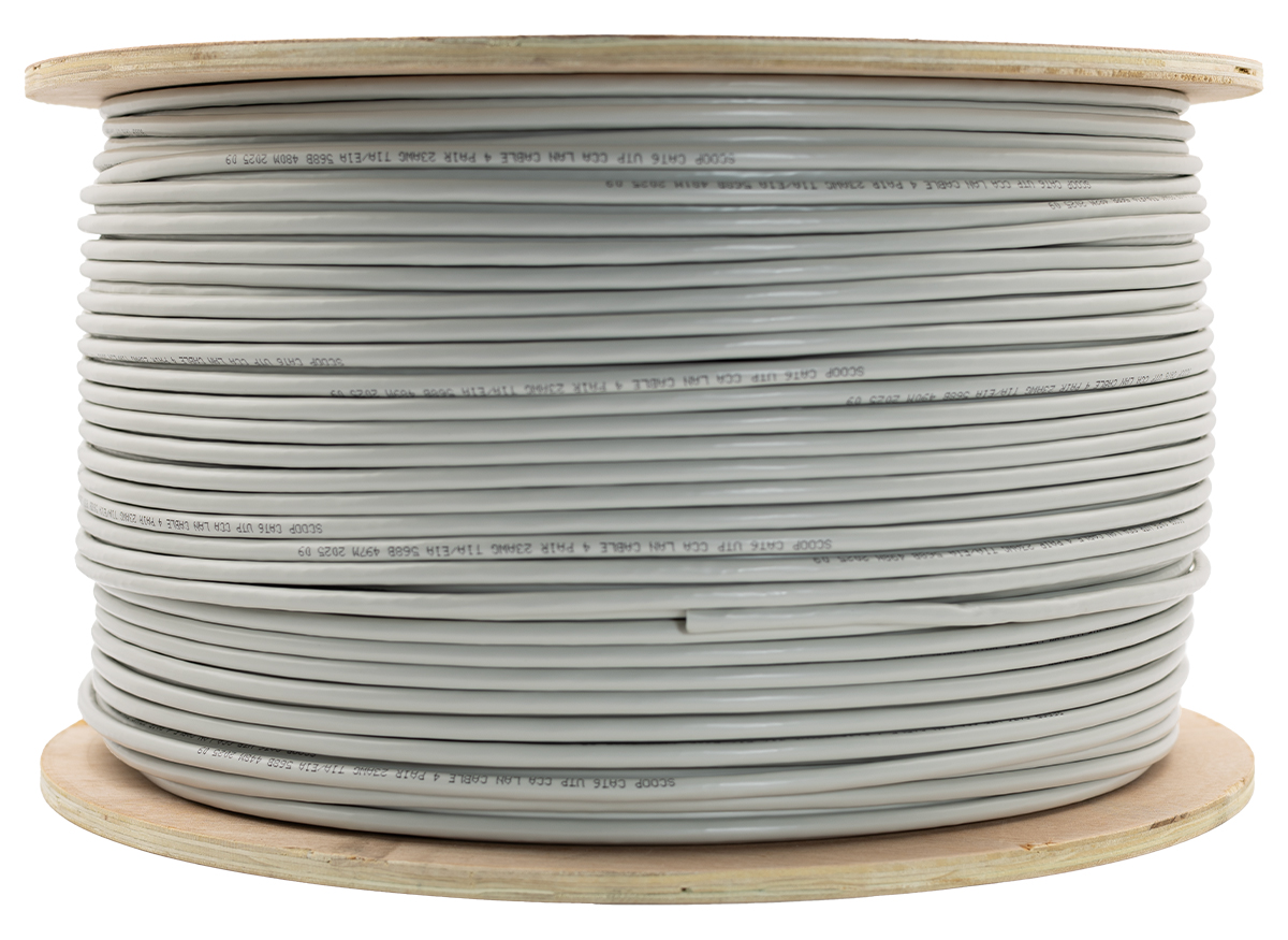 UTP-6500C Scoop 500m Drum Cat6 CCA Grey UTP Cable
