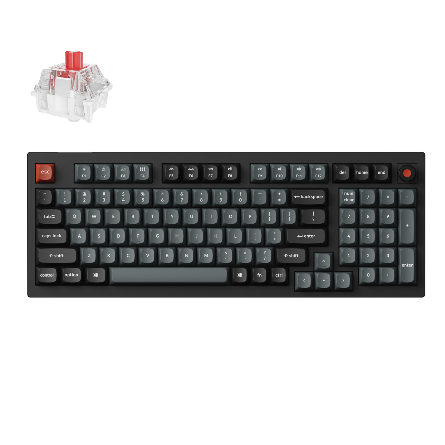V5U-D1_Keychron-V5-Ultra-96-8K-Red-Switch-Hot-Swap-Keychron-Silk-POM-RGB-Wireless-Keyboard-Black_wr_01a Keychron V5 Ultra 96% 8K Red Switch Hot-Swapple Silk POM RGB Wireless Keyboard
