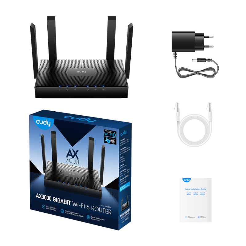 WR3000_wr_04a Cudy AX3000 Gigabit Wi-Fi 6 Mesh Router