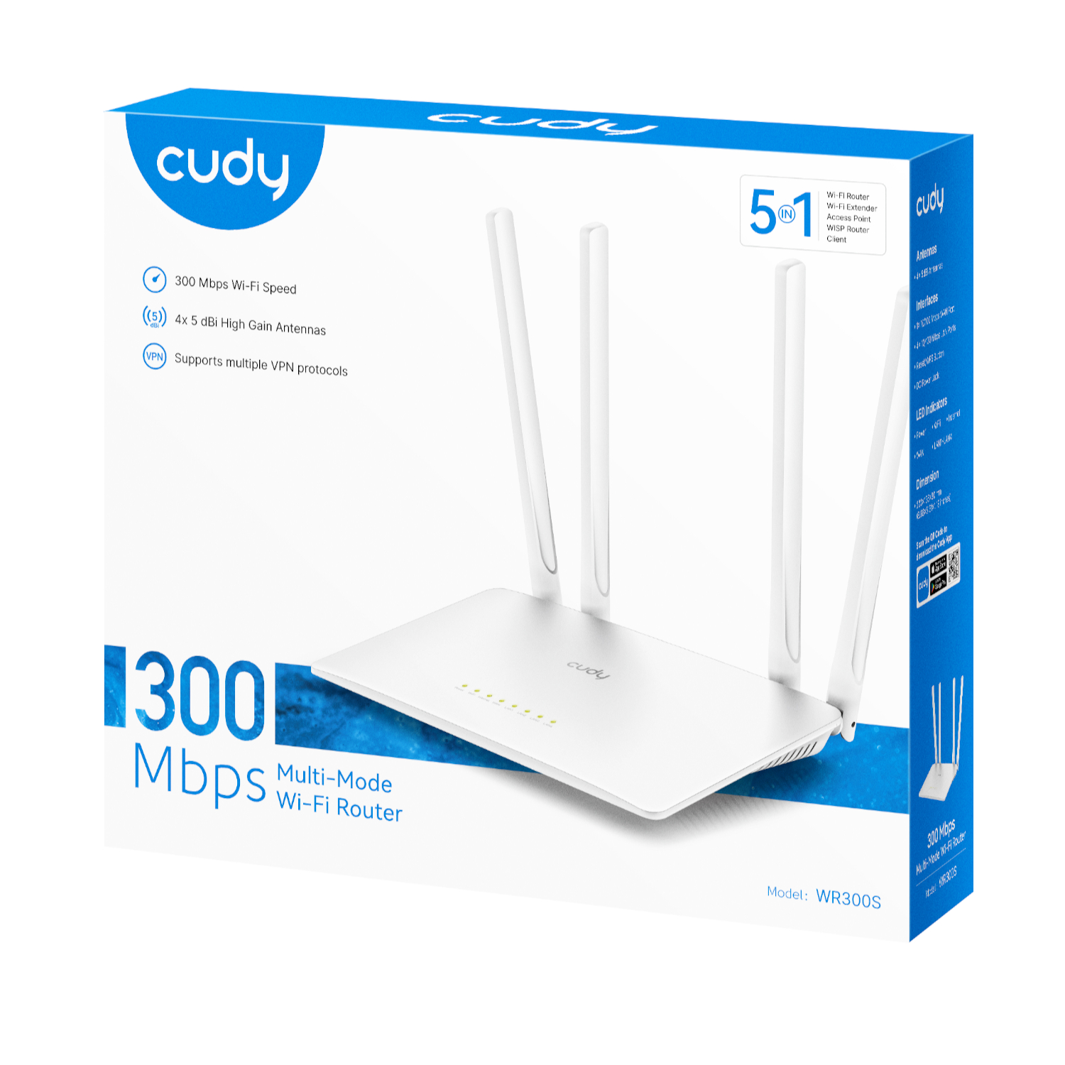 WR300S_CUDY-N300-300MBPS-WIFI-ROUTER_04 Cudy WR300S 300Mbps 5-Port Wi-Fi 4 Router – White