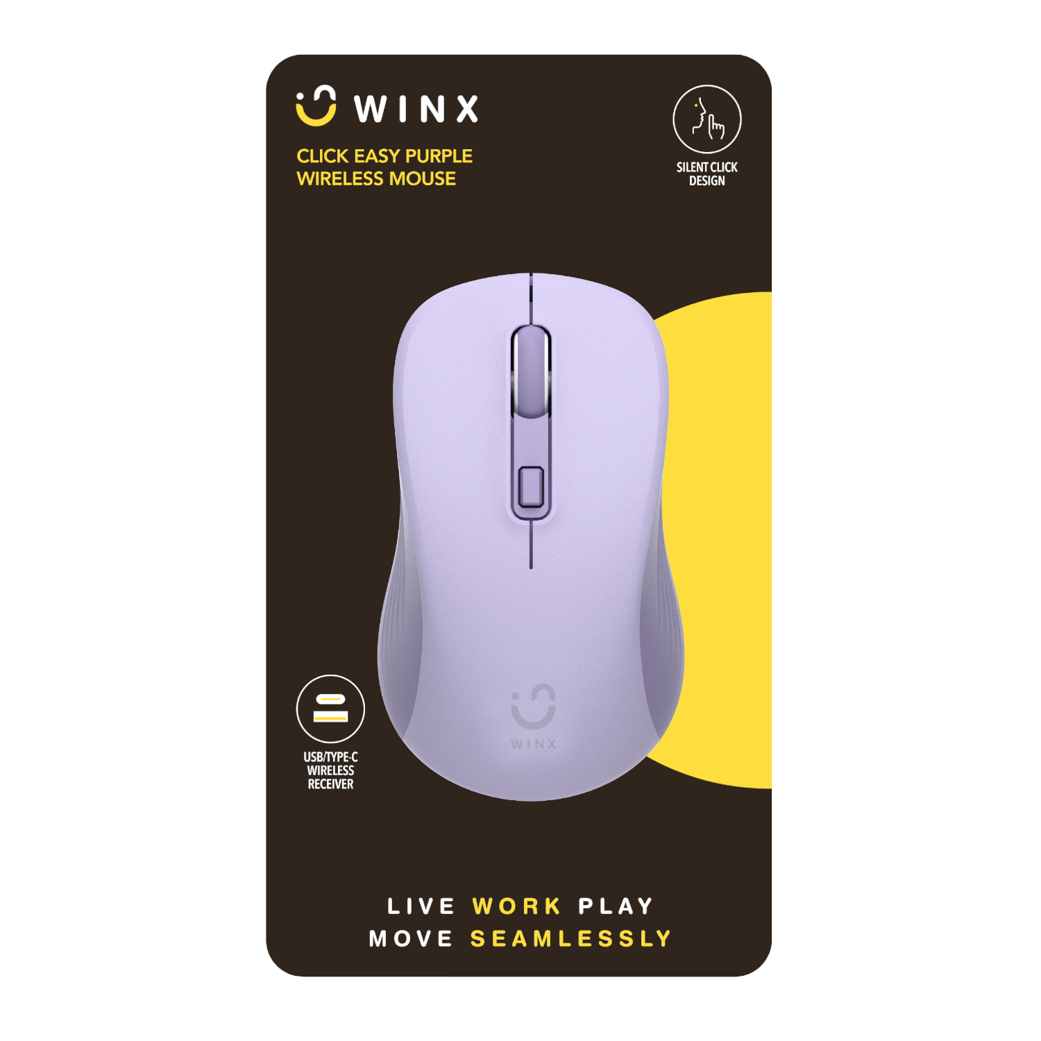 WX-KB111_WINX_CLICK_Easy_1600DPI_Wireless-Mouse_Purple_wr_03a WINX CLICK Easy 1600DPI 2.4GHz Wireless Mouse - Purple