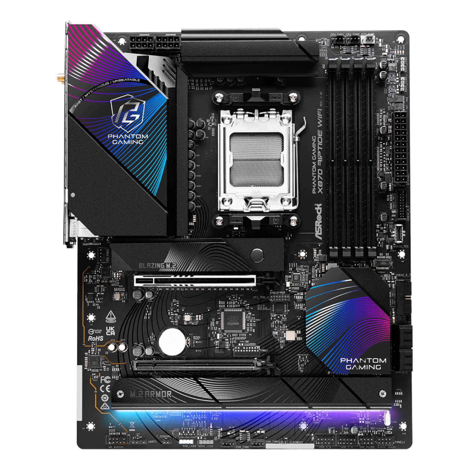 X870-RIPTIDEWIFI_ASROCK-X870-RIPTIDE-WIFI-AM5-ATX-4X-DDR5_wr_03 ASRock X870 Riptide AM5 Wi-Fi Phantom Gaming Motherboard