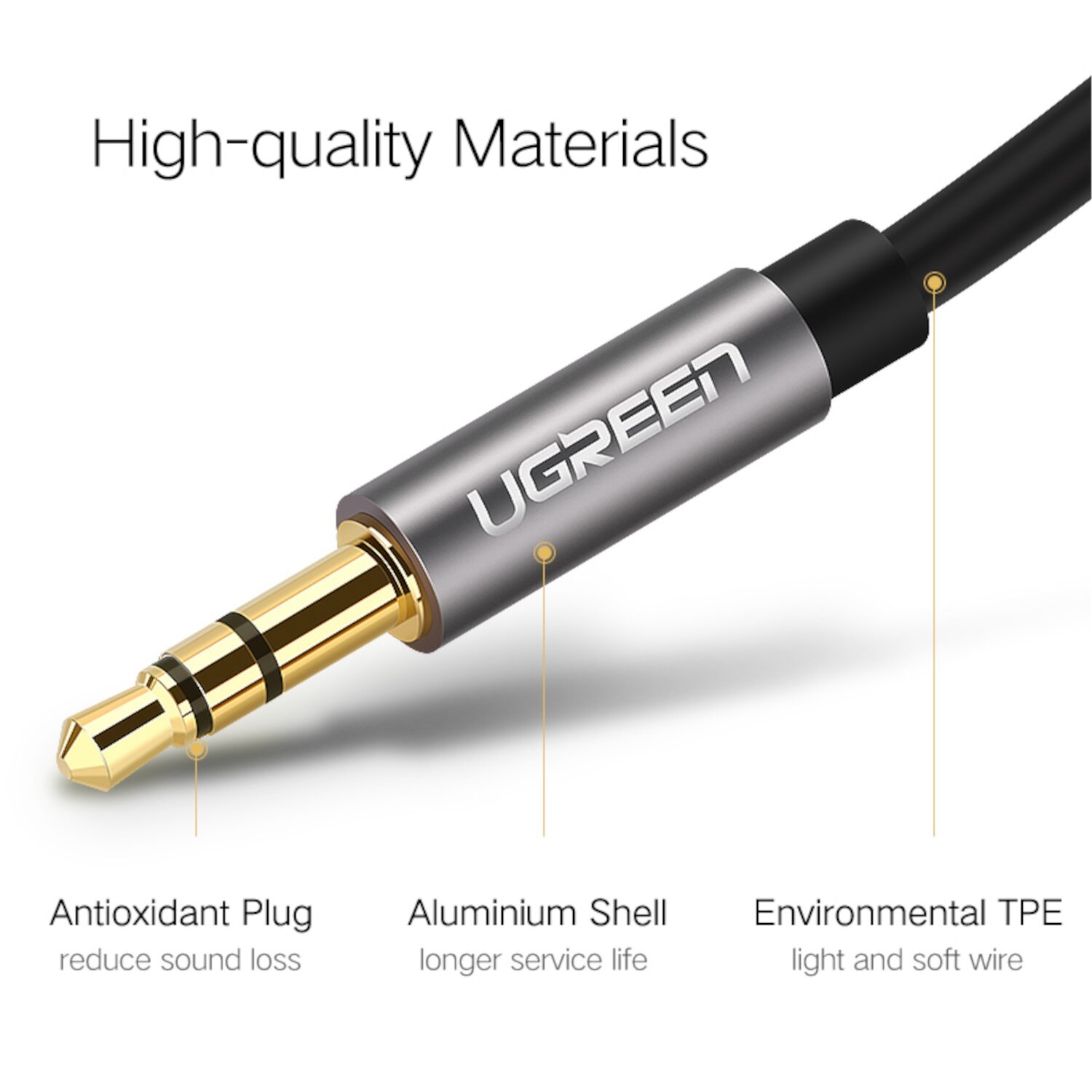 av119-wr-04 UGREEN 3.5mm Aux Cable 1.5m
