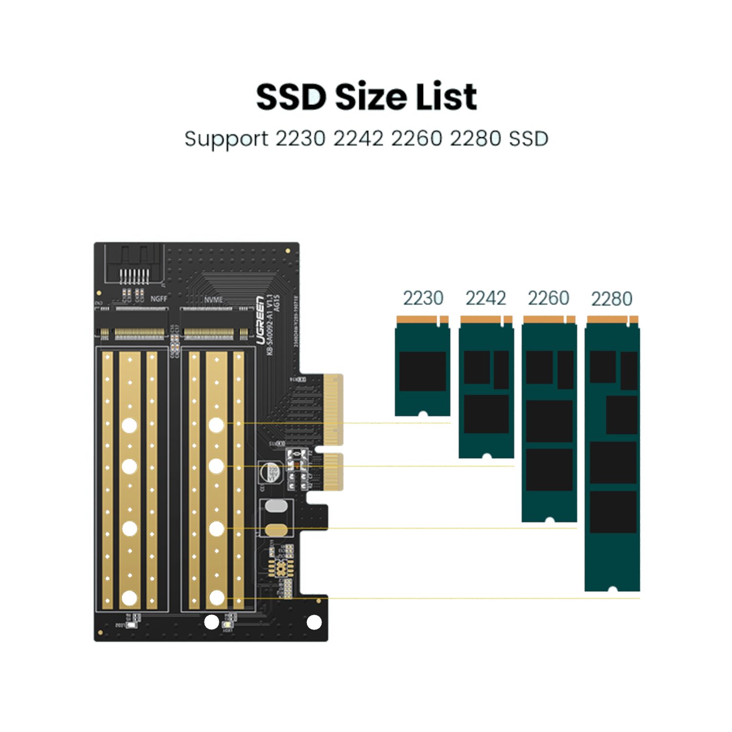 cm302-70504-wr-03 UGREEN CM302 M.2 M/B-Key to PCI-E 3.0 Expansion Card