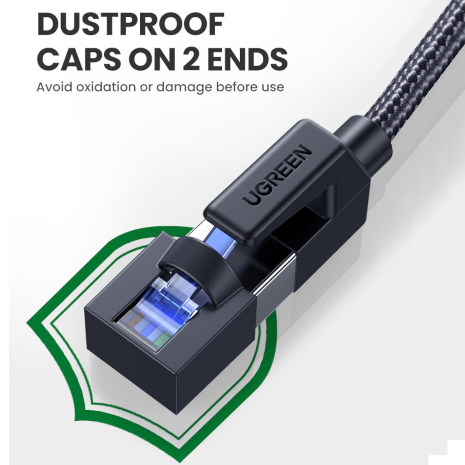 nw153-wr-04 UGREEN Cat8 Nylon Braided Ethernet Cable - 40Gbps with Modular Plugs - 3m