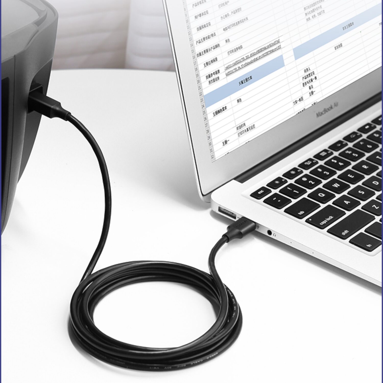 us135-wr-04 UGREEN US135 USB 2.0 to USB-B Printer Cable, 480Mbps - 3m